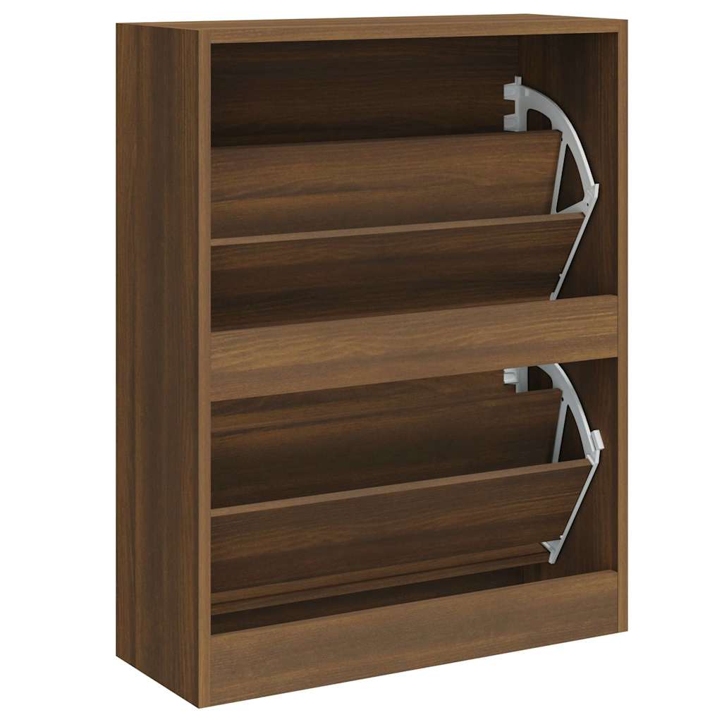 Skoskap brun eik 63x24x81 cm konstruert tre vidaXL