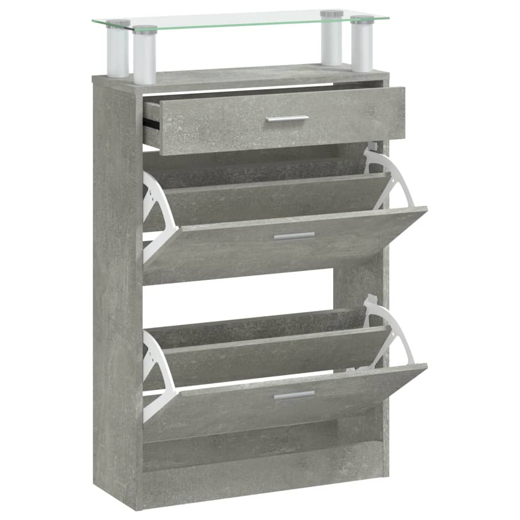 Skoskap betonggrå 63x24x104 cm konstruert tre vidaXL