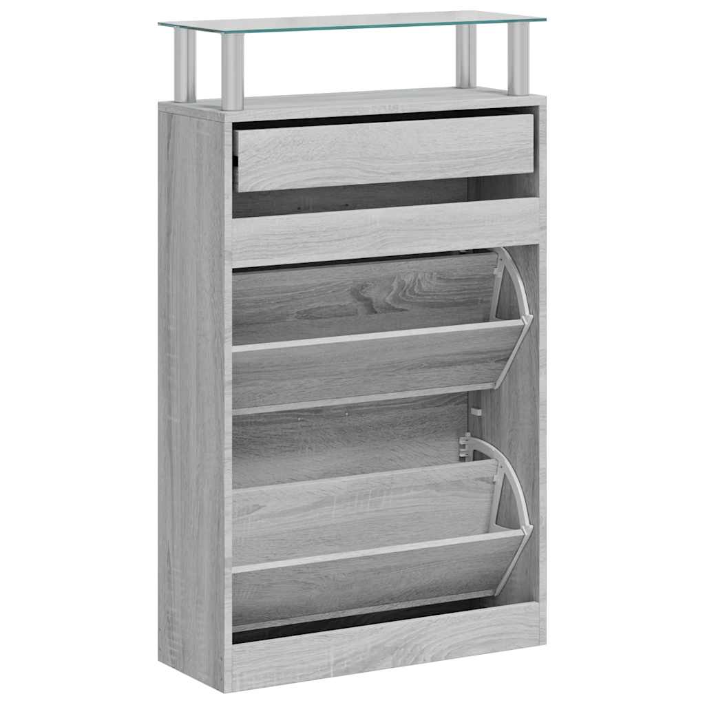 Skoskap grå sonoma 63x24x104 cm konstruert tre