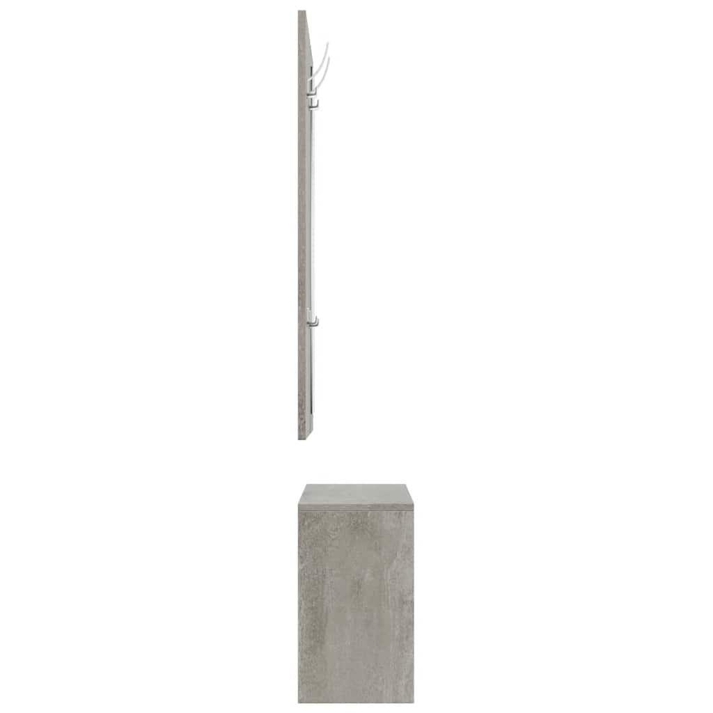 Skoskapsett 3-i-1 betonggrå konstruert tre vidaXL