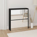 Skoskap med speil 2 lag svart 63x17x67 cm