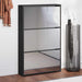 Skoskap med speil 3-lags svart 63x17x102,5 cm