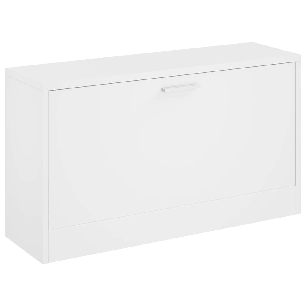 Skobenk høyglans hvit 80x24x45 cm konstruert tre