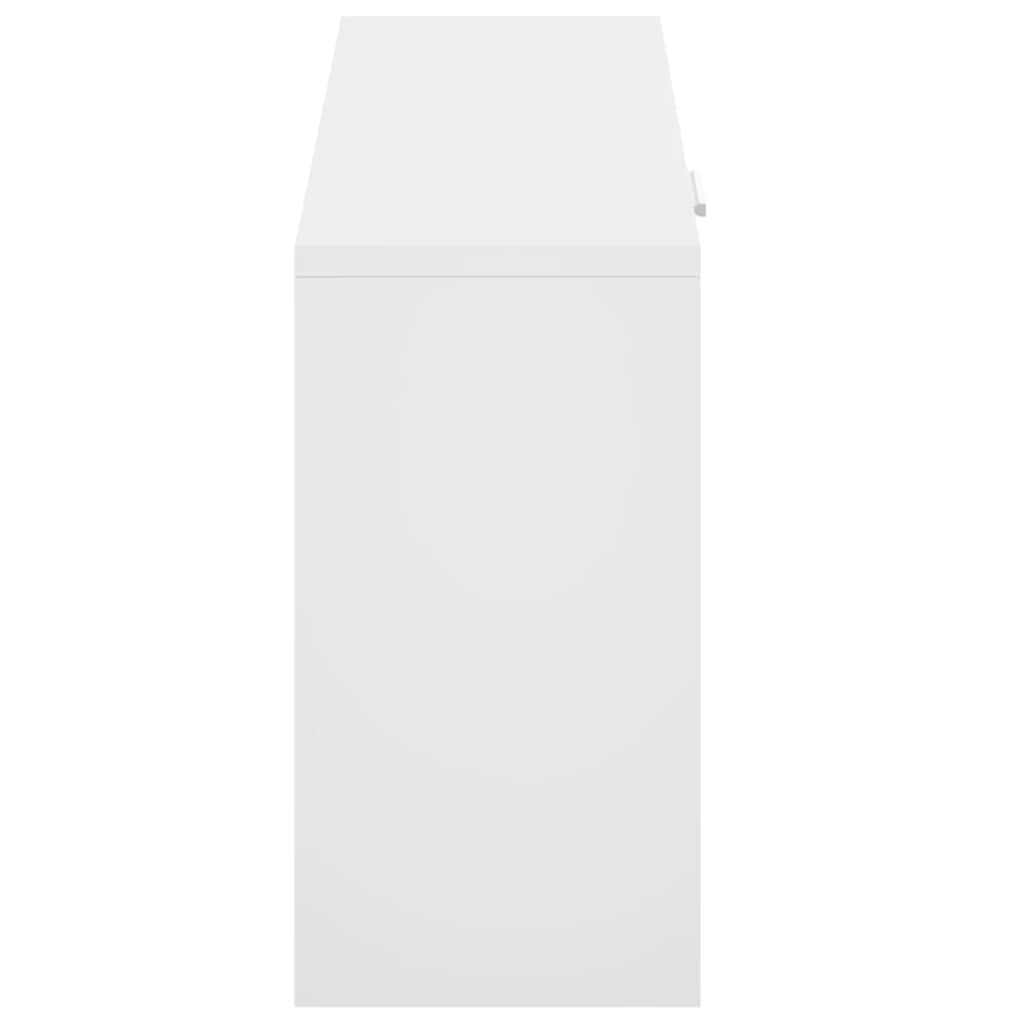 Skobenk høyglans hvit 80x24x45 cm konstruert tre