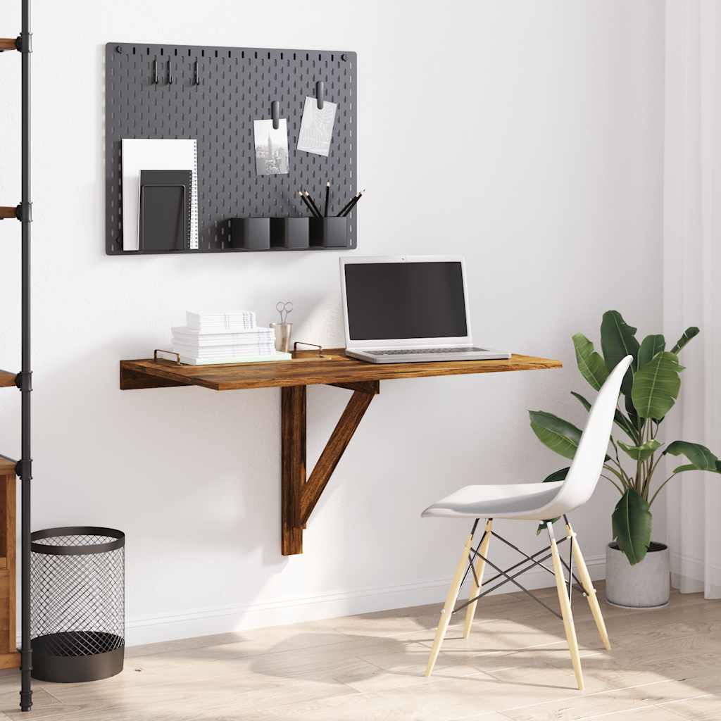 Sammenleggbart veggbord røkt eik 100x60x56 cm konstruert tre