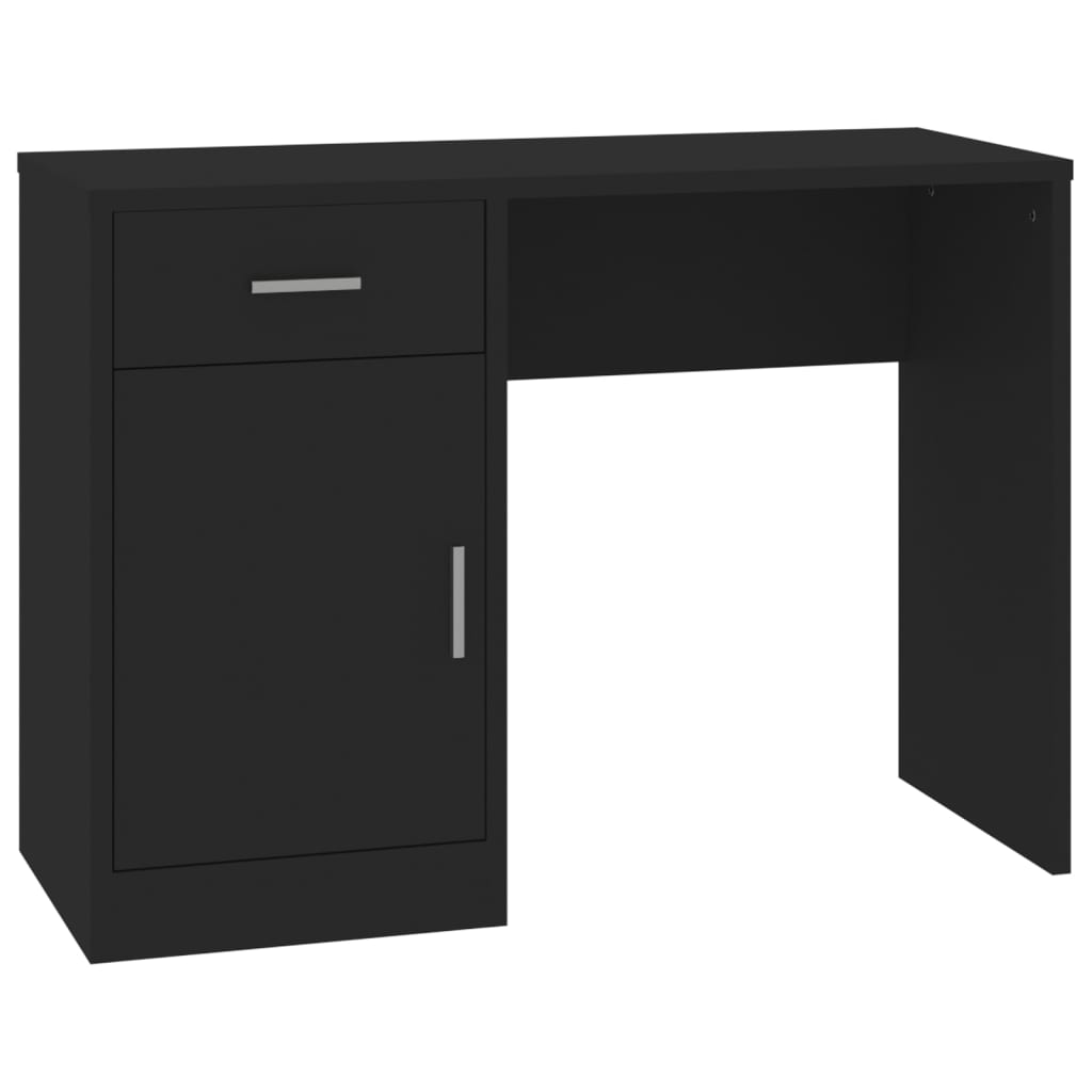 Skrivebord skuff og skap svart 100x40x73 cm konstruert tre vidaXL
