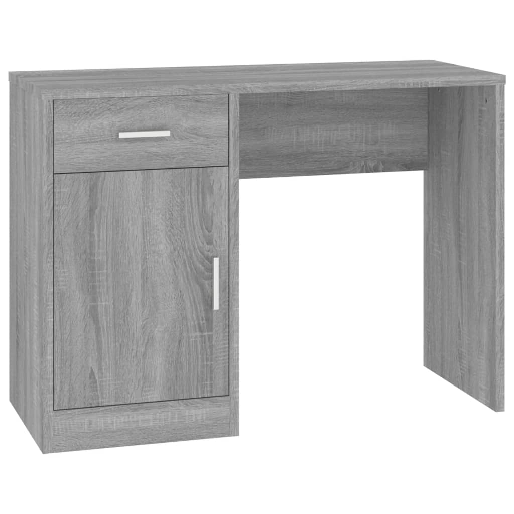 Skrivebord skuff og skap grå sonoma 100x40x73 cm konstruert tre vidaXL