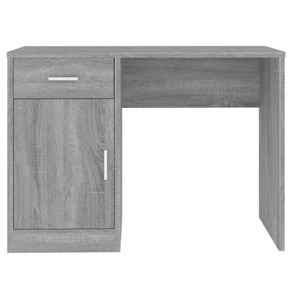 Skrivebord skuff og skap grå sonoma 100x40x73 cm konstruert tre vidaXL