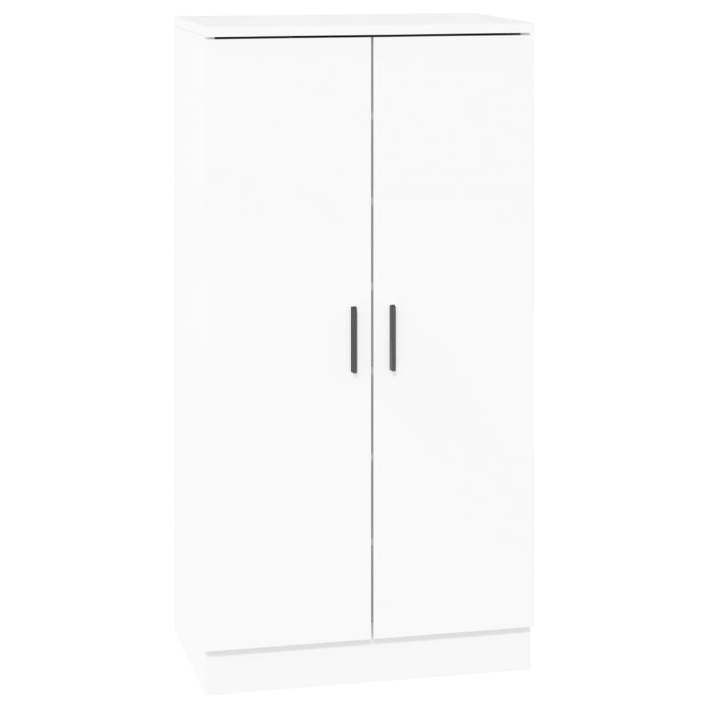 Skoskap høyglans hvit 55x35x108 cm konstruert tre
