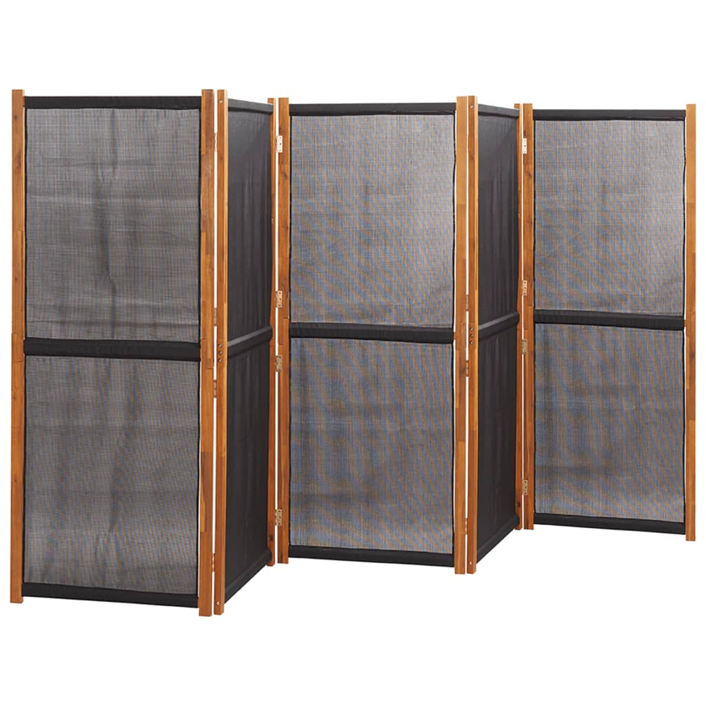 Romdeler 5 paneler svart 350x180 cm