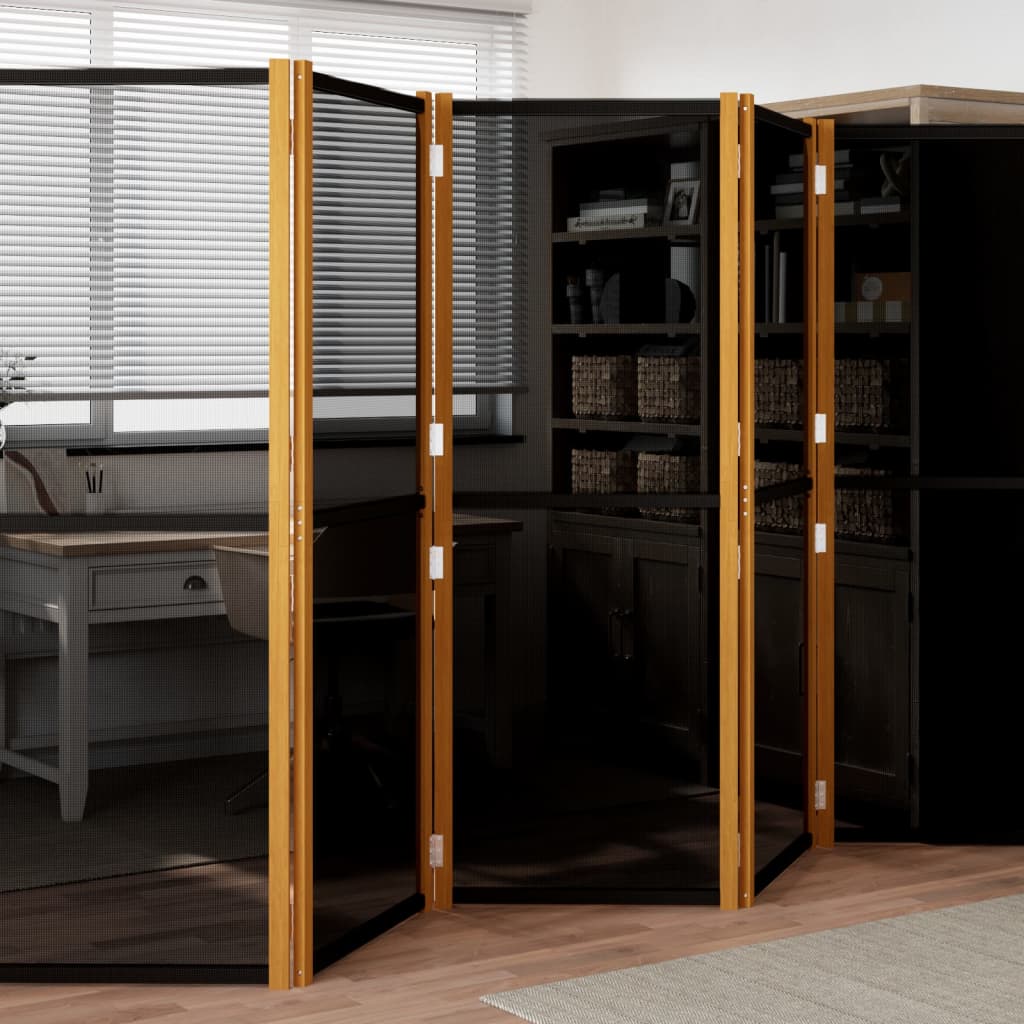 Romdeler 5 paneler svart 350x180 cm