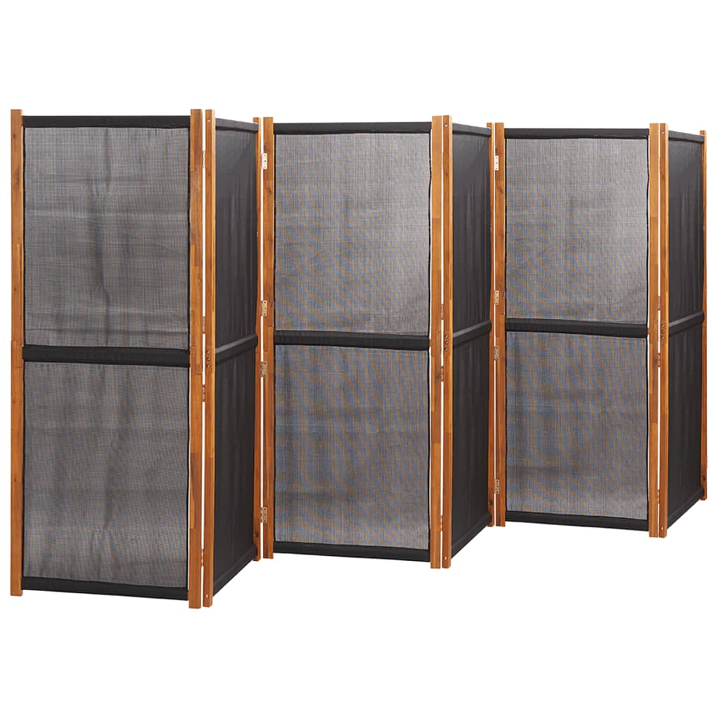 Romdeler med 6 paneler svart 420x180 cm
