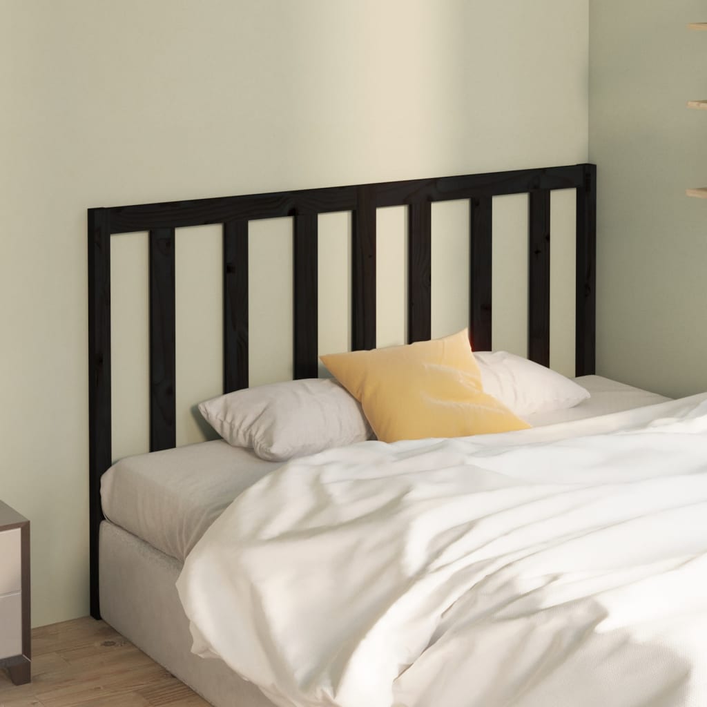 Sengegavl svart 156x4x100 cm heltre furu