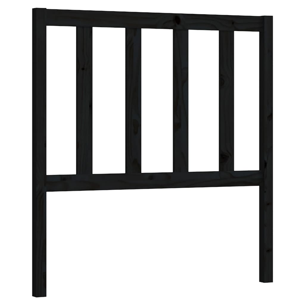 Sengegavl svart 81x4x100 cm heltre furu