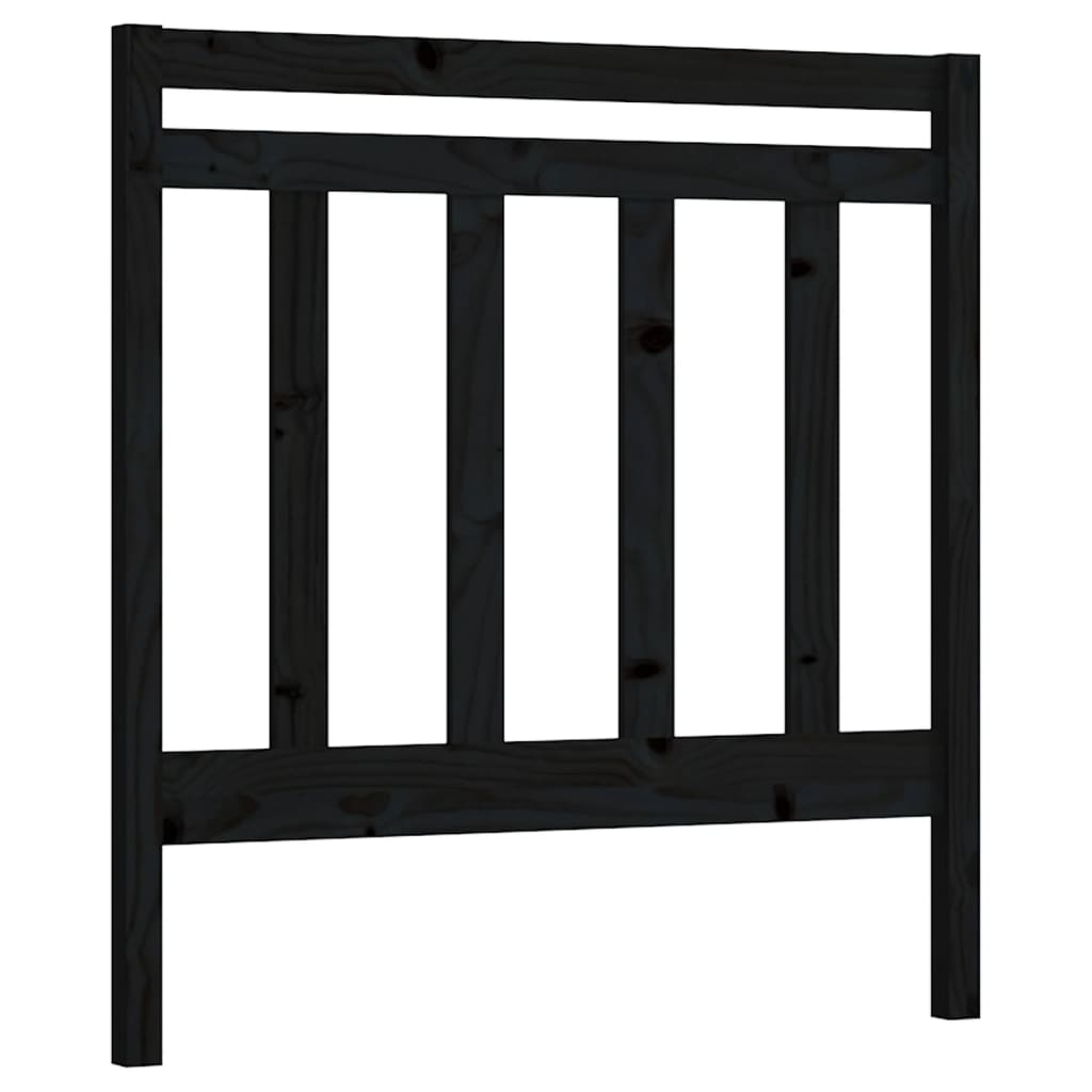 Sengegavl svart 81x4x100 cm heltre furu