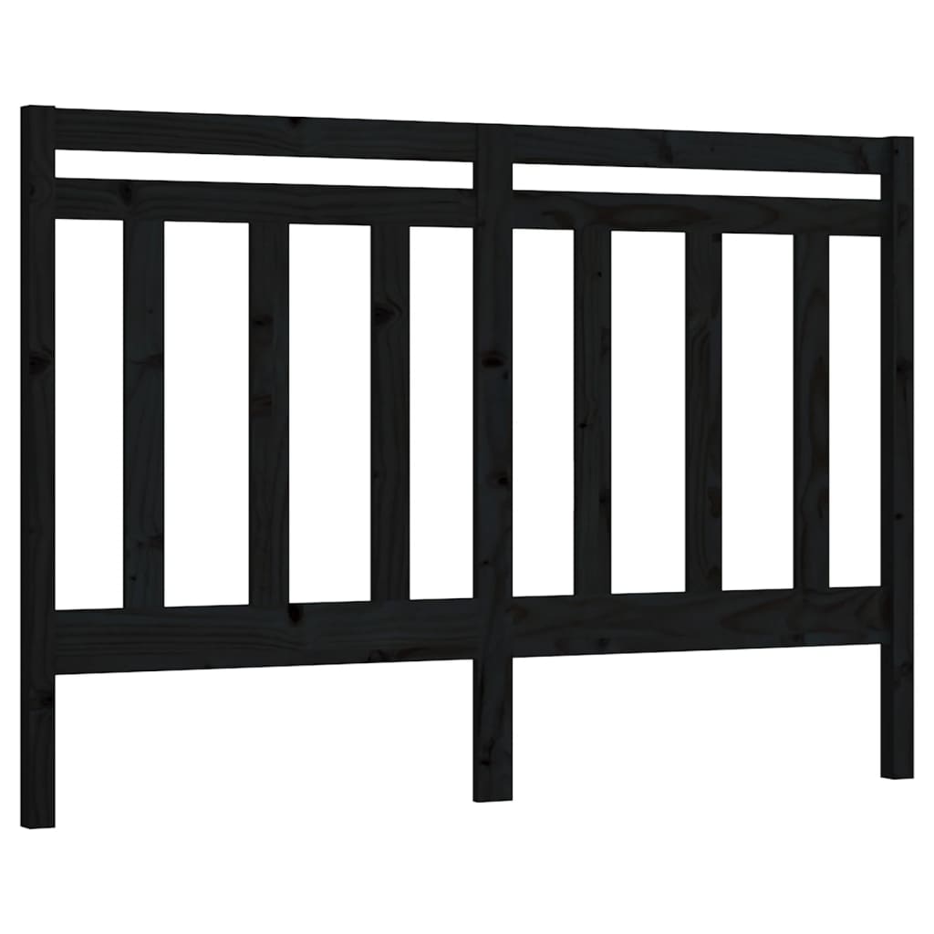 Sengegavl svart 156x4x100 cm heltre furu