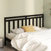 Sengegavl svart 186x4x100 cm heltre furu