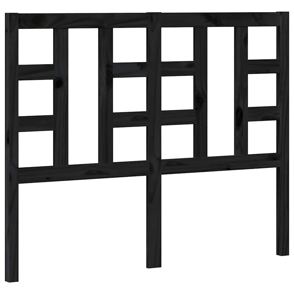 Sengegavl svart 126x4x100 cm heltre furu