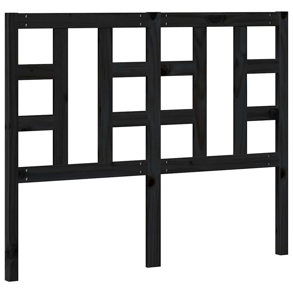 Sengegavl svart 126x4x100 cm heltre furu
