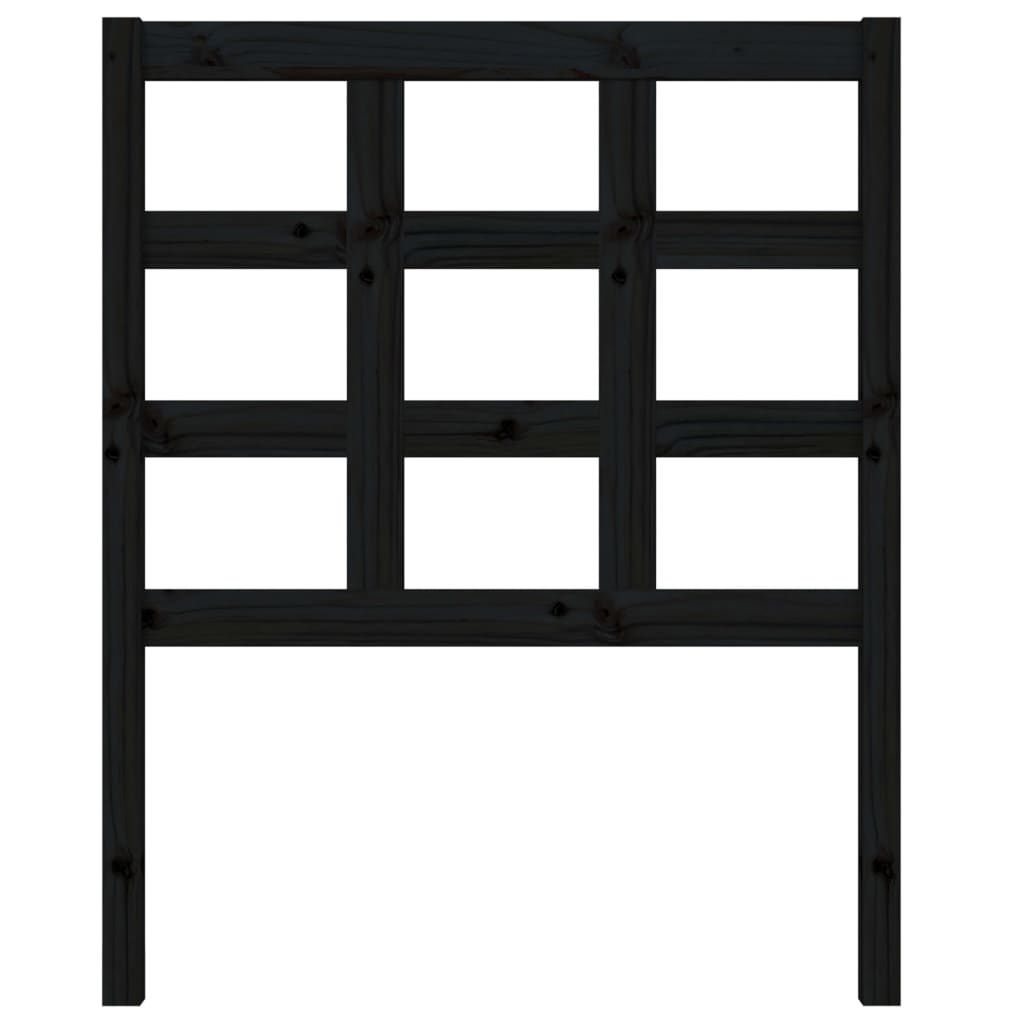 Sengegavl svart 80,5x4x100 cm heltre furu