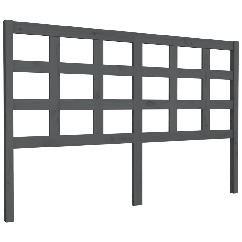 Sengegavl grå 156x4x100 cm heltre furu