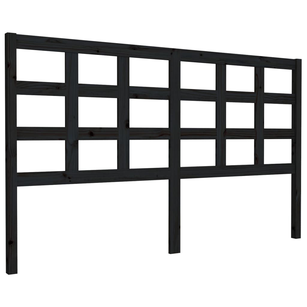 Sengegavl svart 165,5x4x100 cm heltre furu