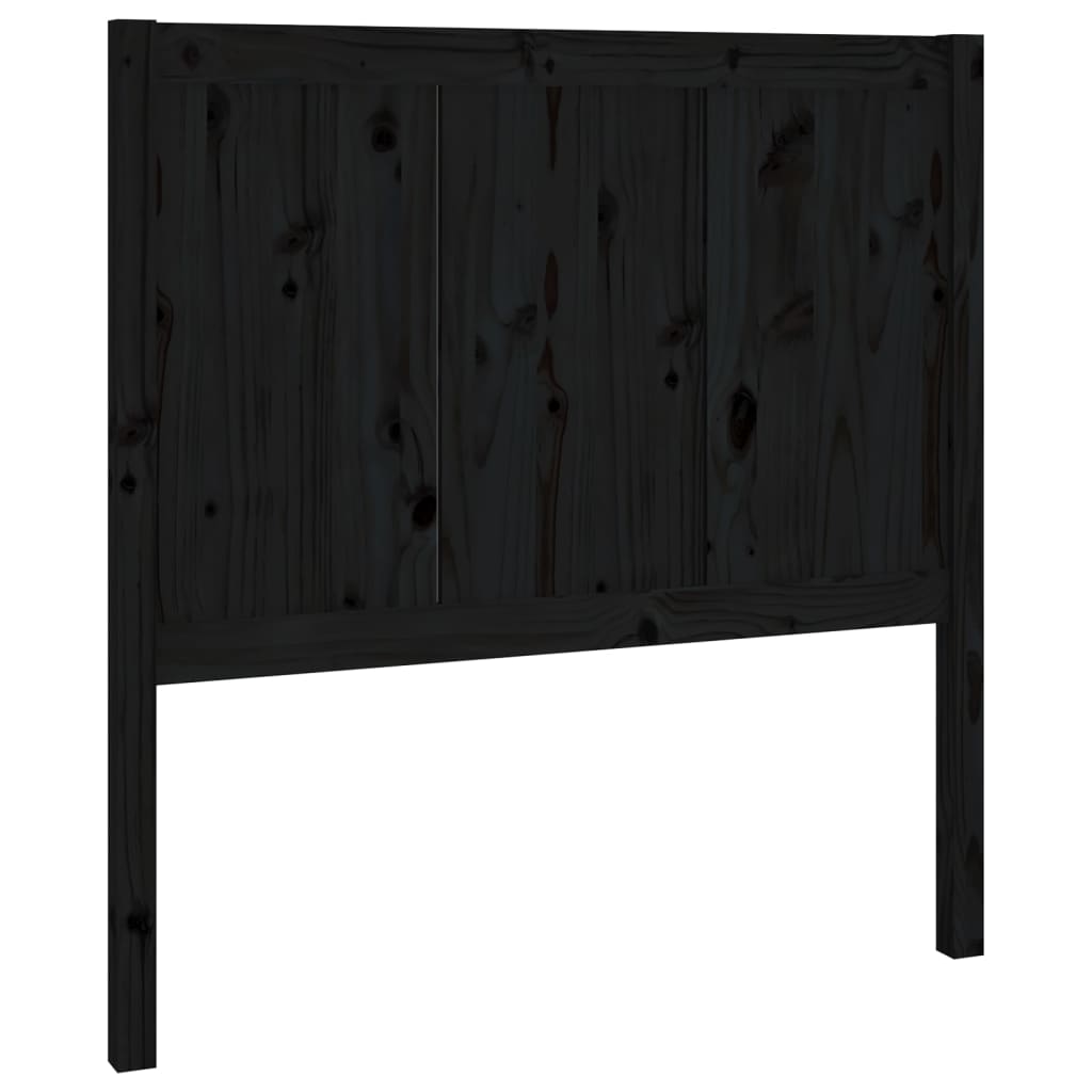 Sengegavl svart 95,5x4x100 cm heltre furu