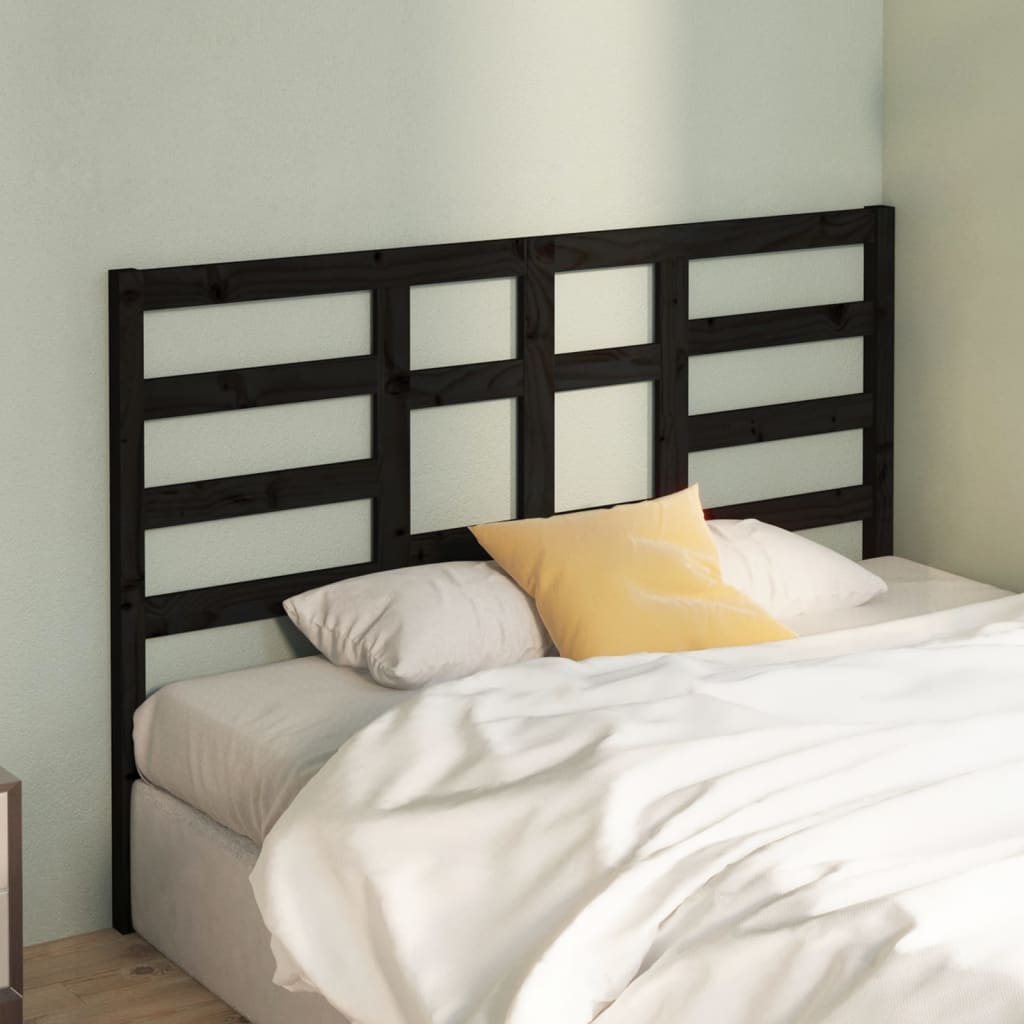 Sengegavl svart 156x4x104 cm heltre furu vidaXL