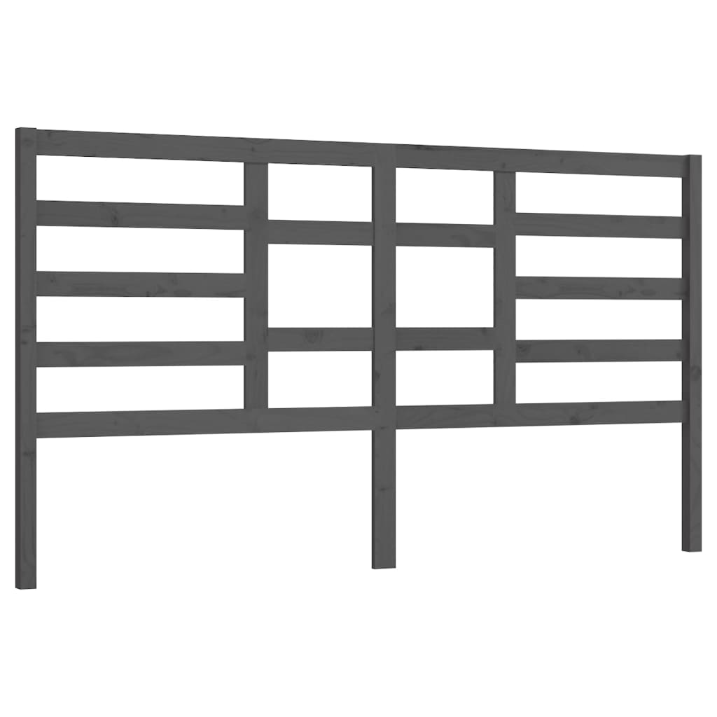 Sengegavl grå 186x4x104 cm heltre furu