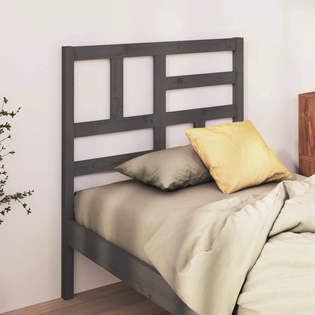 Sengegavl grå 81x4x104 cm heltre furu