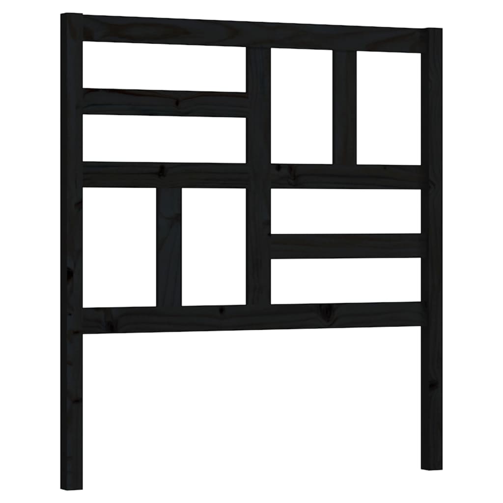 Sengegavl svart 81x4x104 cm heltre furu