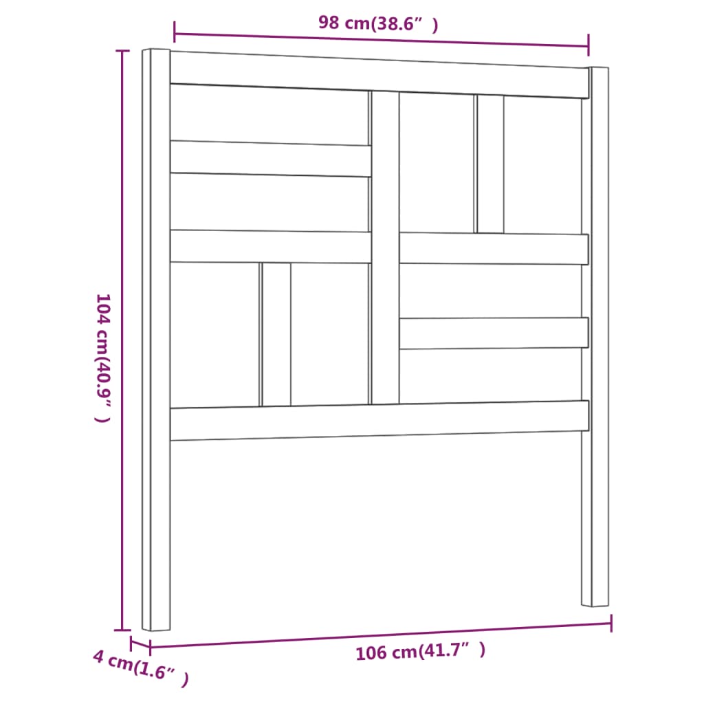 Sengegavl honningbrun 106x4x104 cm heltre furu