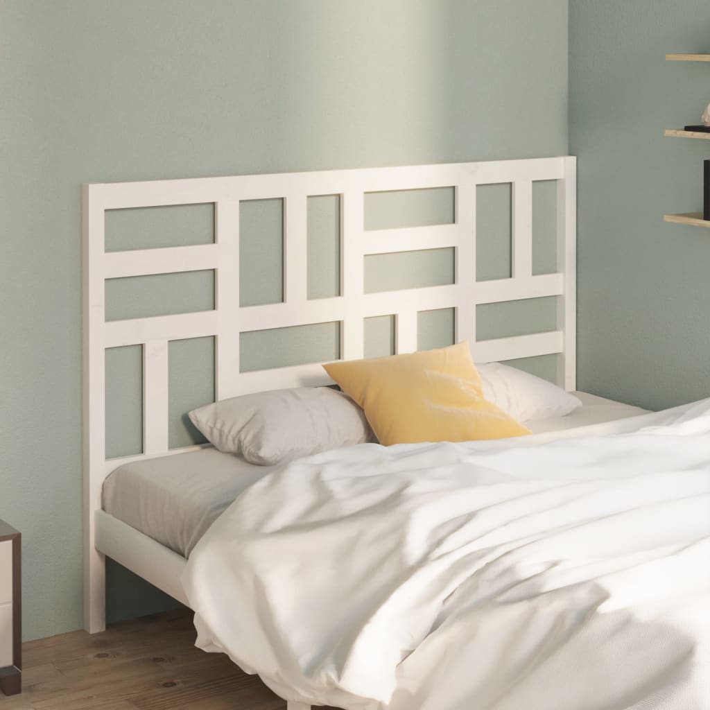 Sengegavl hvit 126x4x104 cm heltre furu