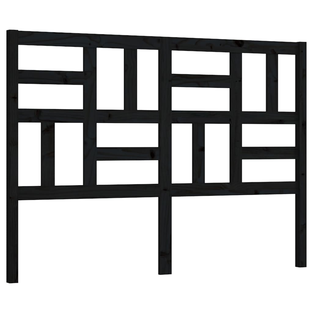 Sengegavl svart 126x4x104 cm heltre furu
