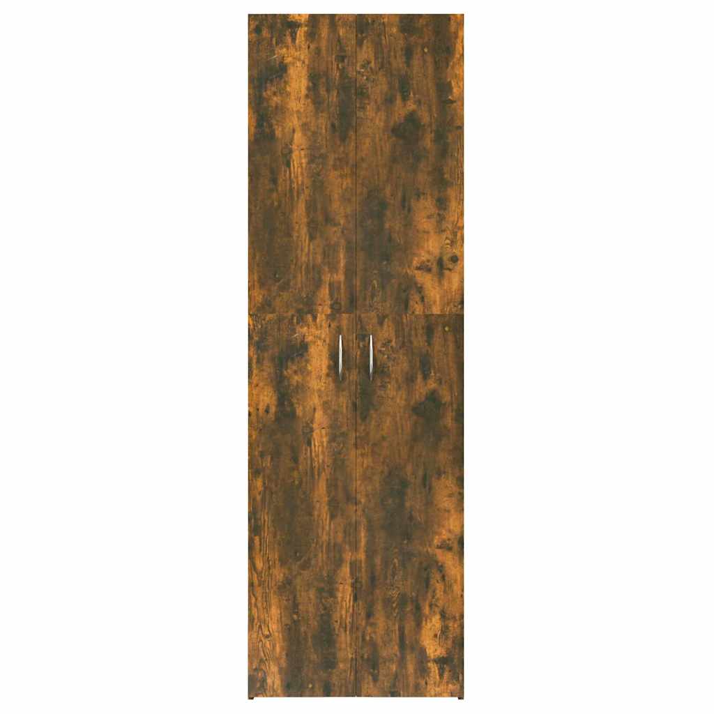 Kontorskap røkt eik 60x32x190 cm konstruert tre vidaXL