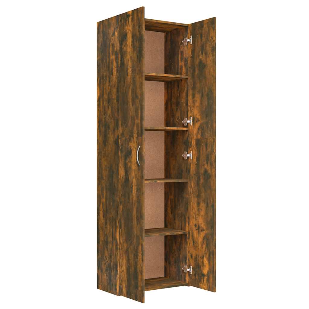 Kontorskap røkt eik 60x32x190 cm konstruert tre vidaXL