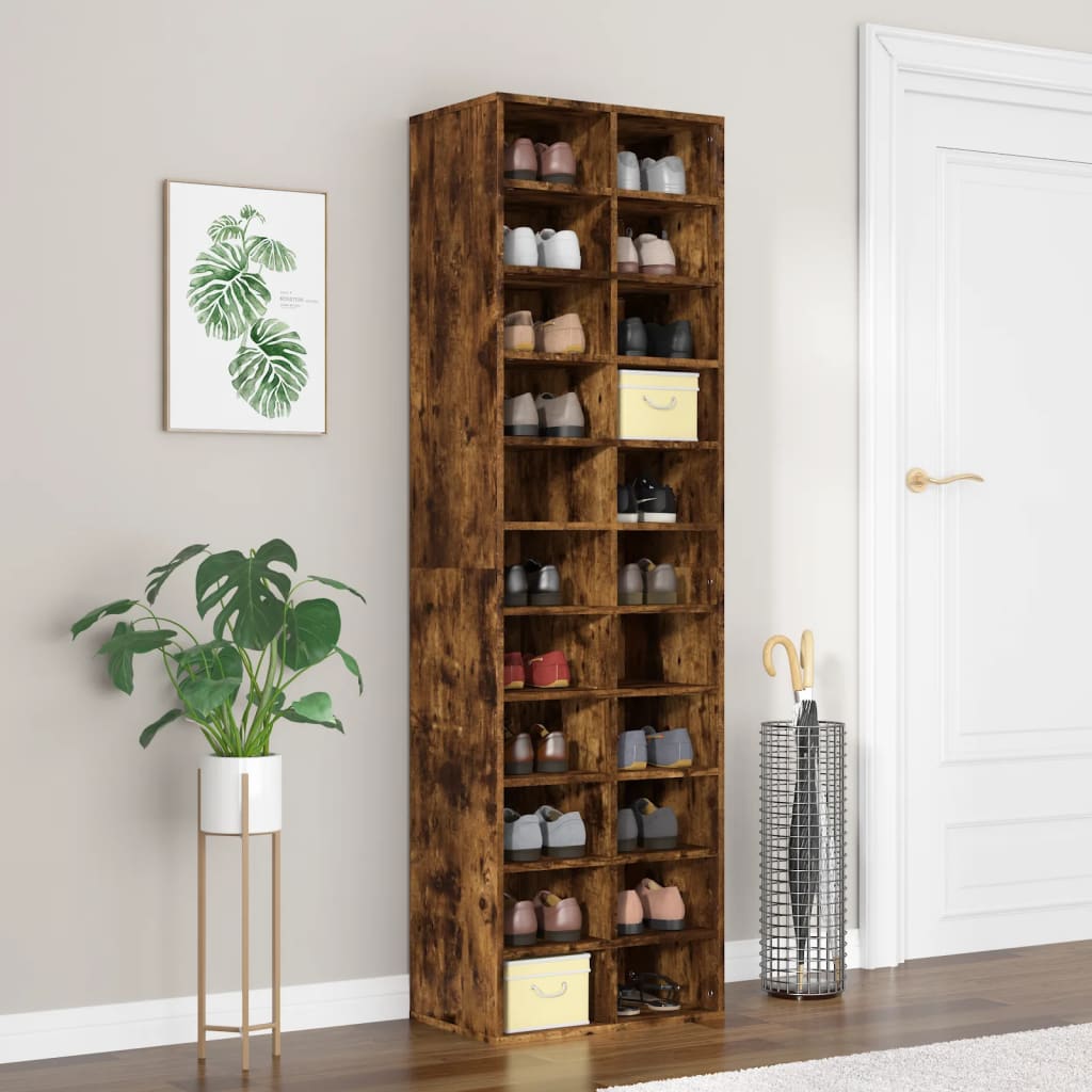 Skohylle røkt eik 54x34x183 cm konstruert tre