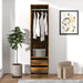 Garderobe med skuffer røkt eik 50x50x200 cm konstruert tre