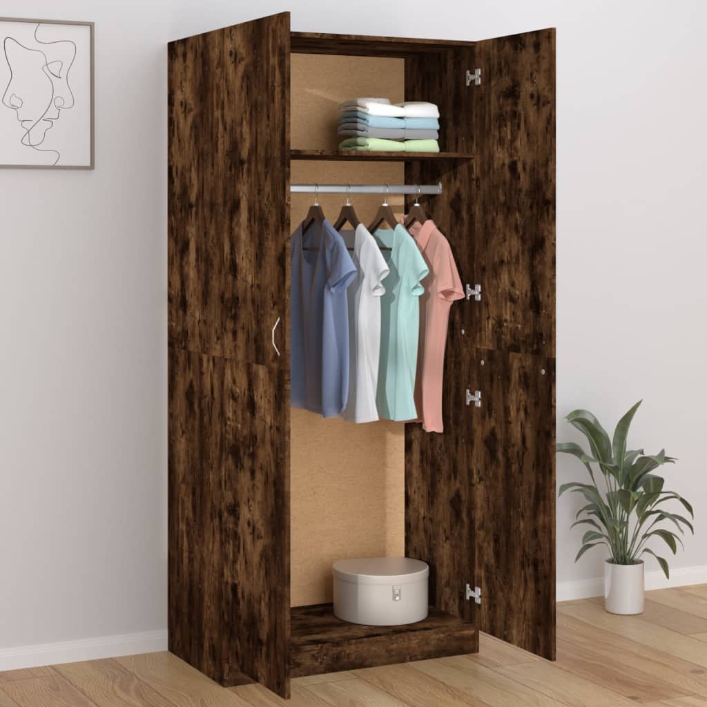 Garderobe røkt eik 90x52x200 cm konstruert tre