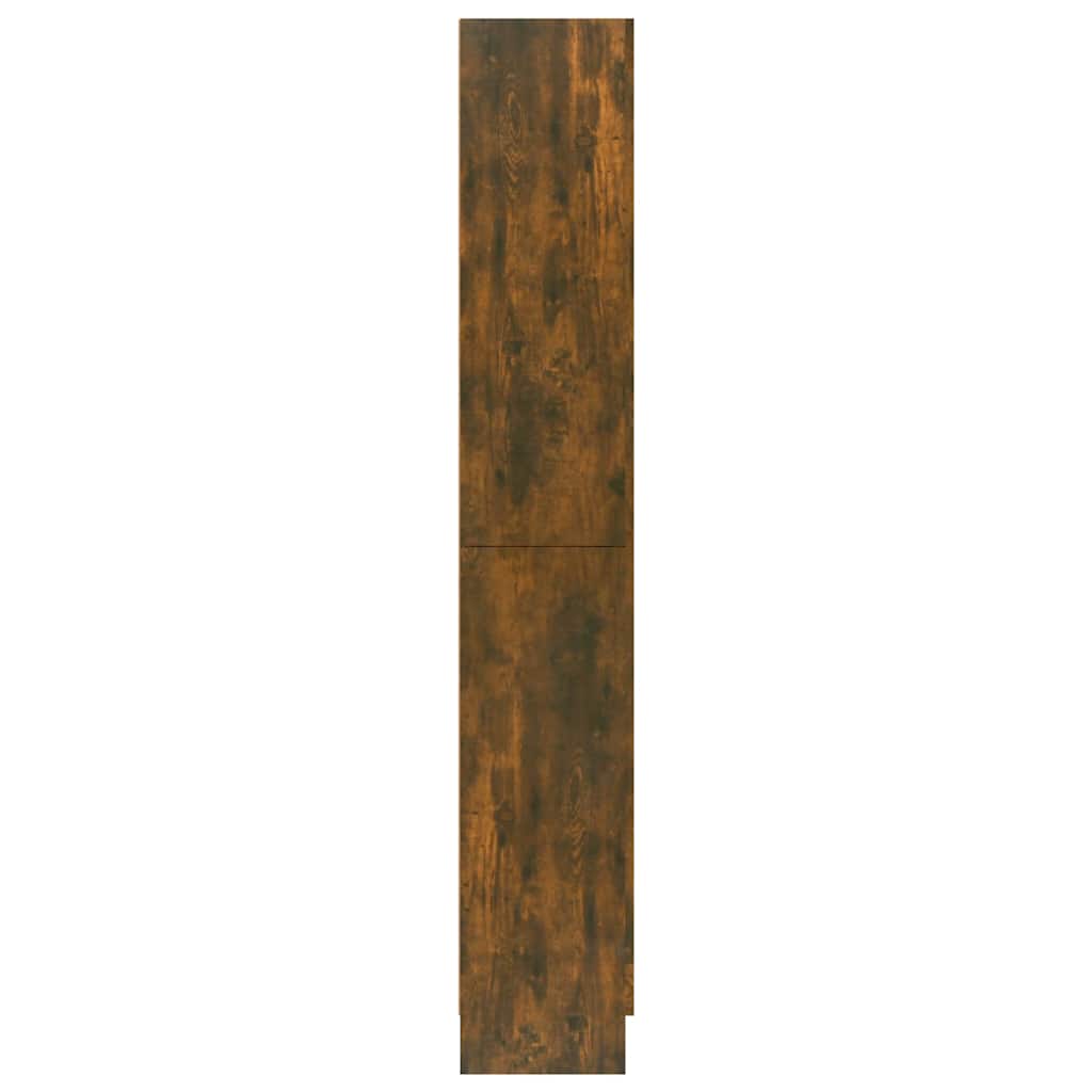 Vitrineskap røkt eik 82,5x30,5x185 cm konstruert tre