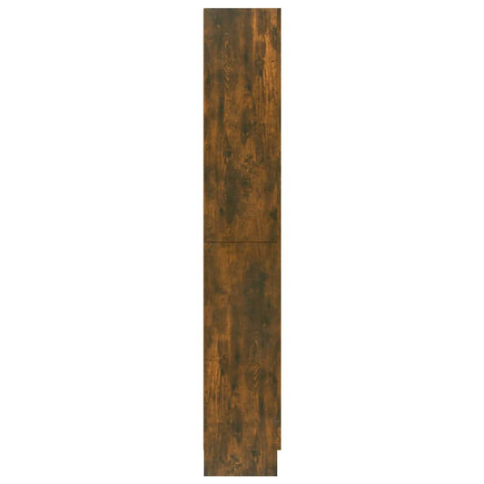 Vitrineskap røkt eik 82,5x30,5x185 cm konstruert tre