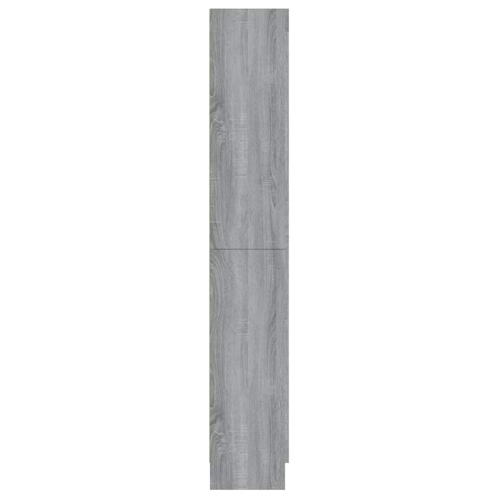 Vitrineskap grå sonoma 82,5x30,5x185 cm konstruert tre