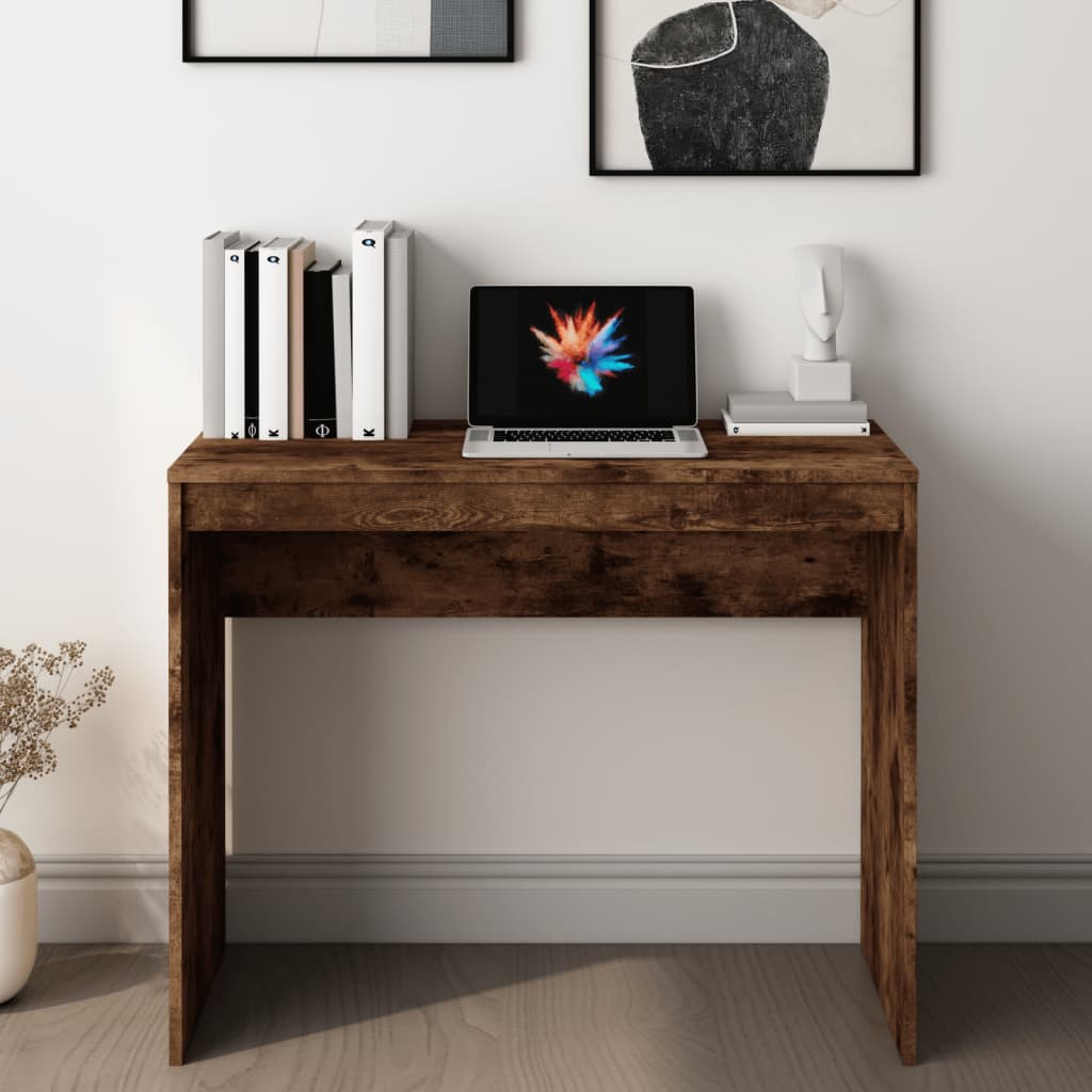 Skrivebord røkt eik 90x40x72 cm konstruert tre