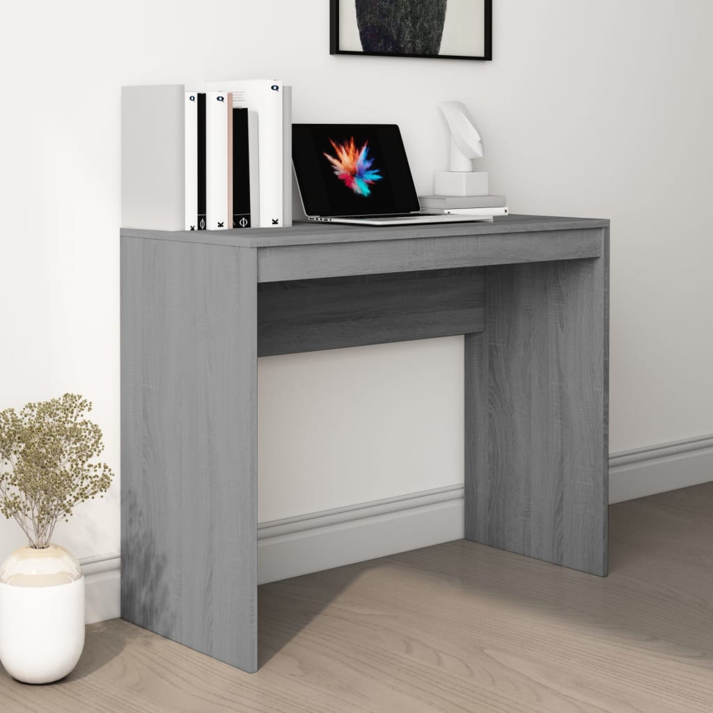 Skrivebord grå sonoma 90x40x72 cm konstruert tre