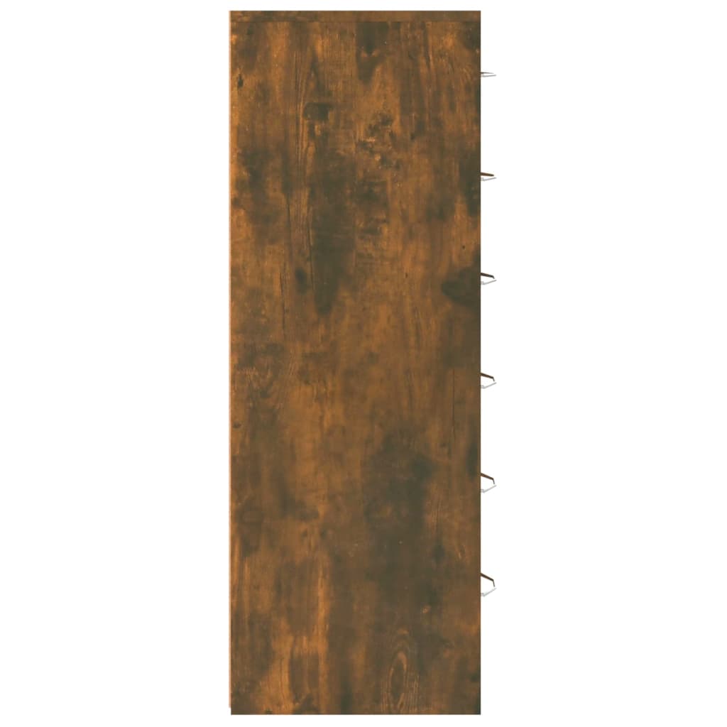 Skjenk med 6 skuffer røkt eik 50x34x96 cm konstruert tre