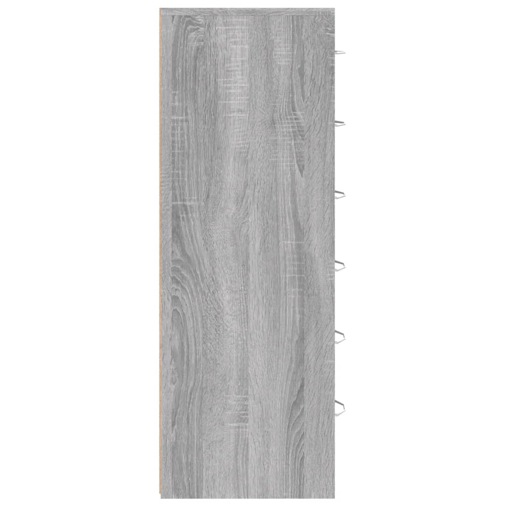 Skjenk med 6 skuffer grå sonoma 50x34x96 cm konstruert tre