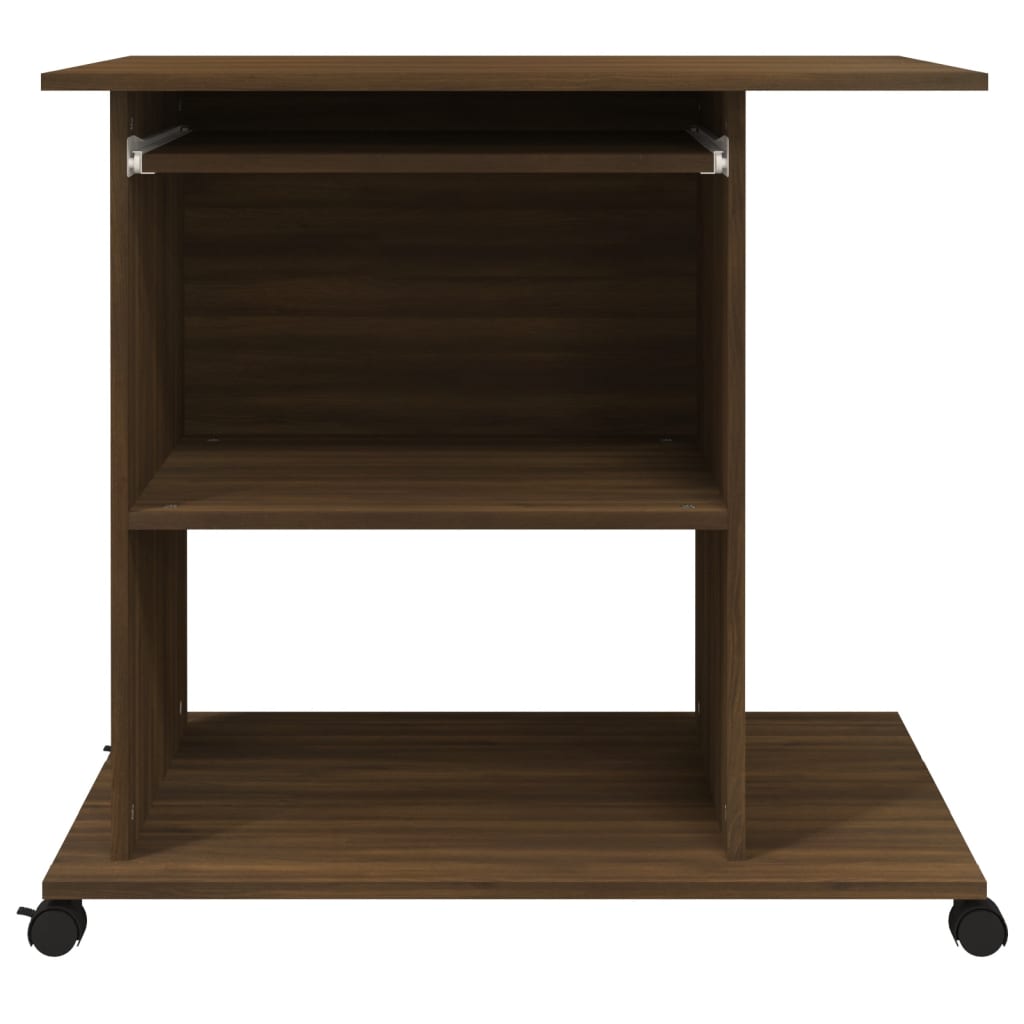Databord brun eik 80x50x75 cm konstruert tre