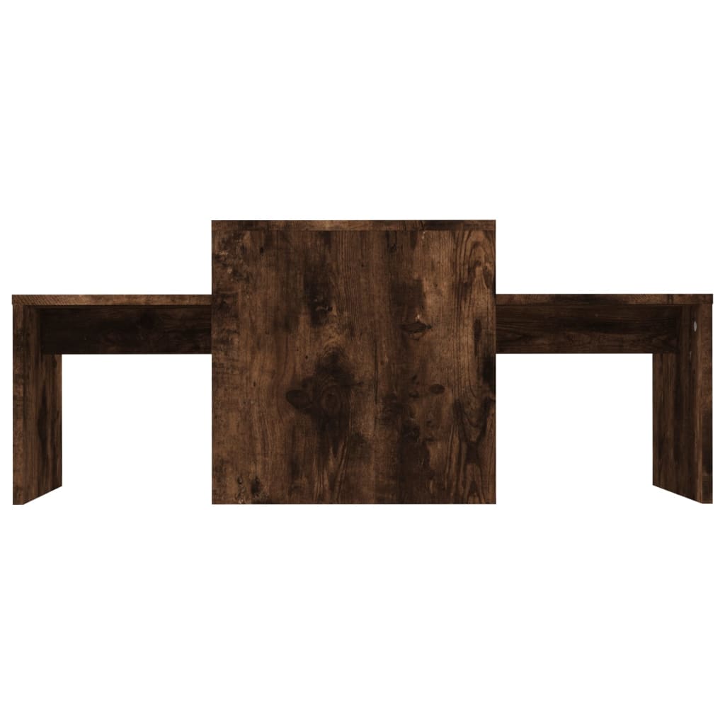 Salongbordsett røkt eik 100x48x40 cm konstruert tre