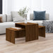 Salongbordsett brun eik 100x48x40 cm konstruert tre