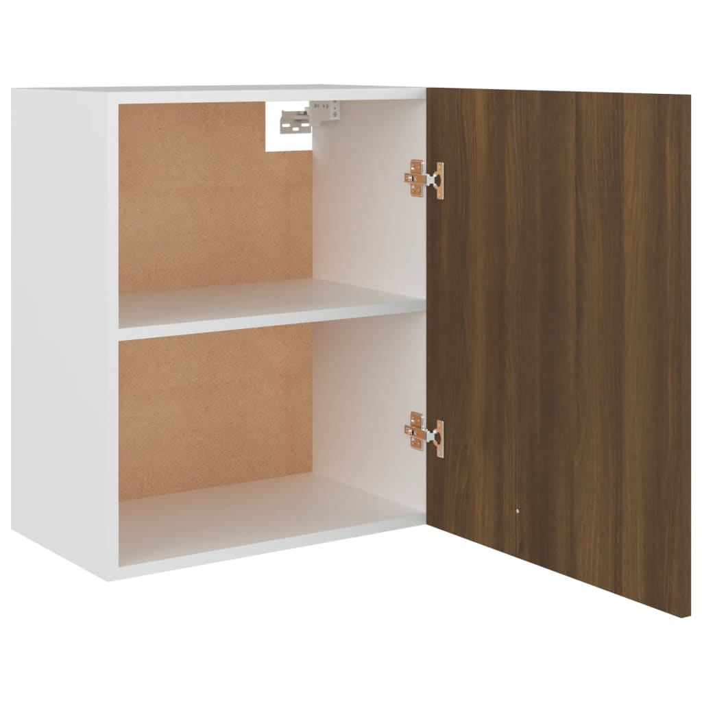 Vegghengt skap "Lyon" brun eik 50x31x60 cm konstruert tre